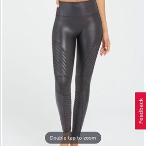 Spanx Faux Leather Moto Leggings - Small